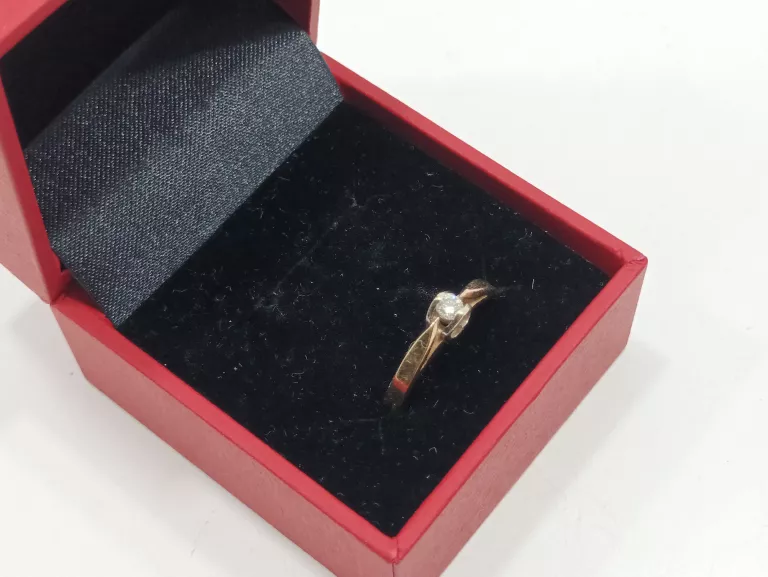 ŚLICZNY ZŁOTY PIERŚCIONEK Z DIAMENTEM 1,88G/PR585/R12 CERTYFIKAT