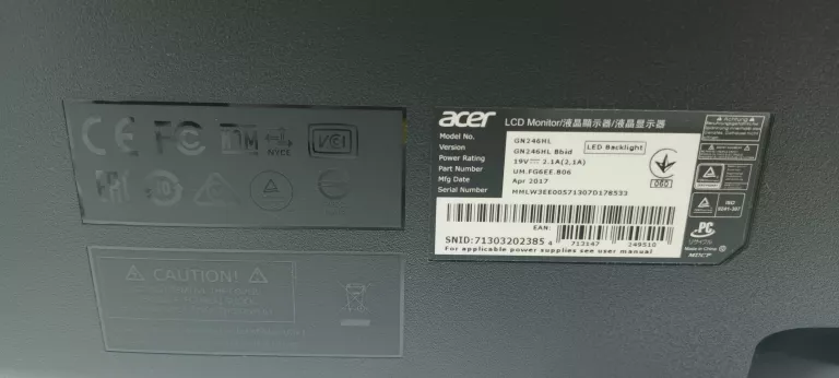 MONITOR ACER GN246HL LED/TN/FULL HD
