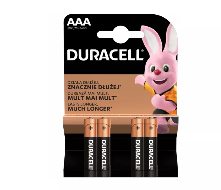4X ALKALICZNE BATERIE DURACELL LR03 / AAA BASIC