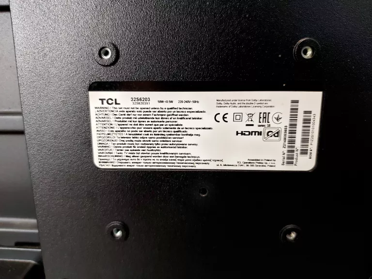 TELEWIZOR TCL 32S620 32" SMART TV DVB-T2
