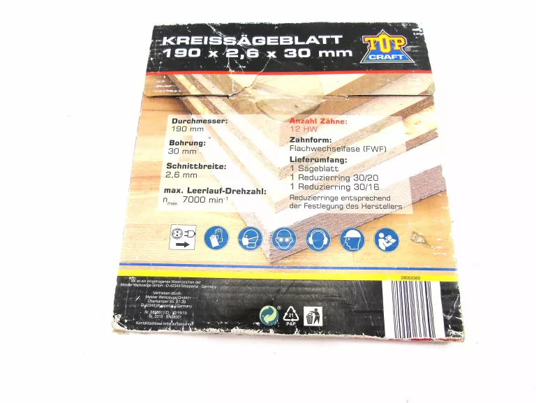 TARCZA DO DREWNA 190X2,6MM X30MM TOP CRAFT N