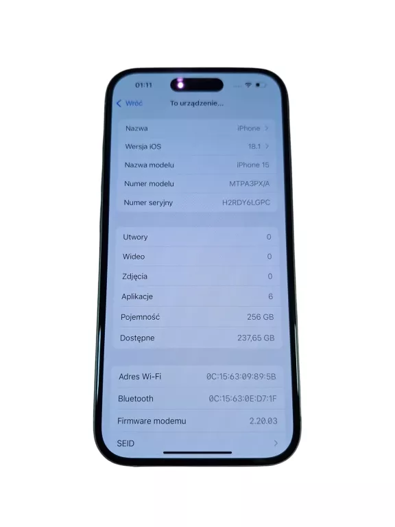 TELEFON IPHONE 15 256 GB - 100% BAT.