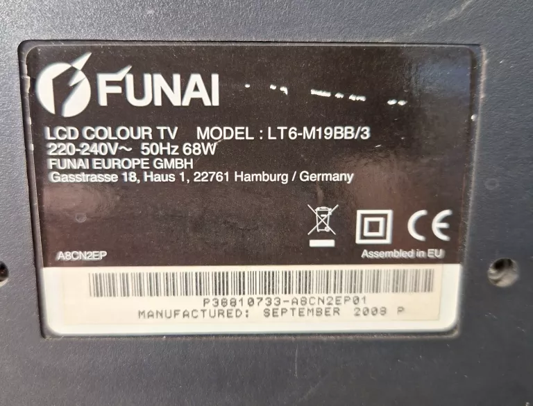 MONITOR/TV FUNAI LT6-M19BB
