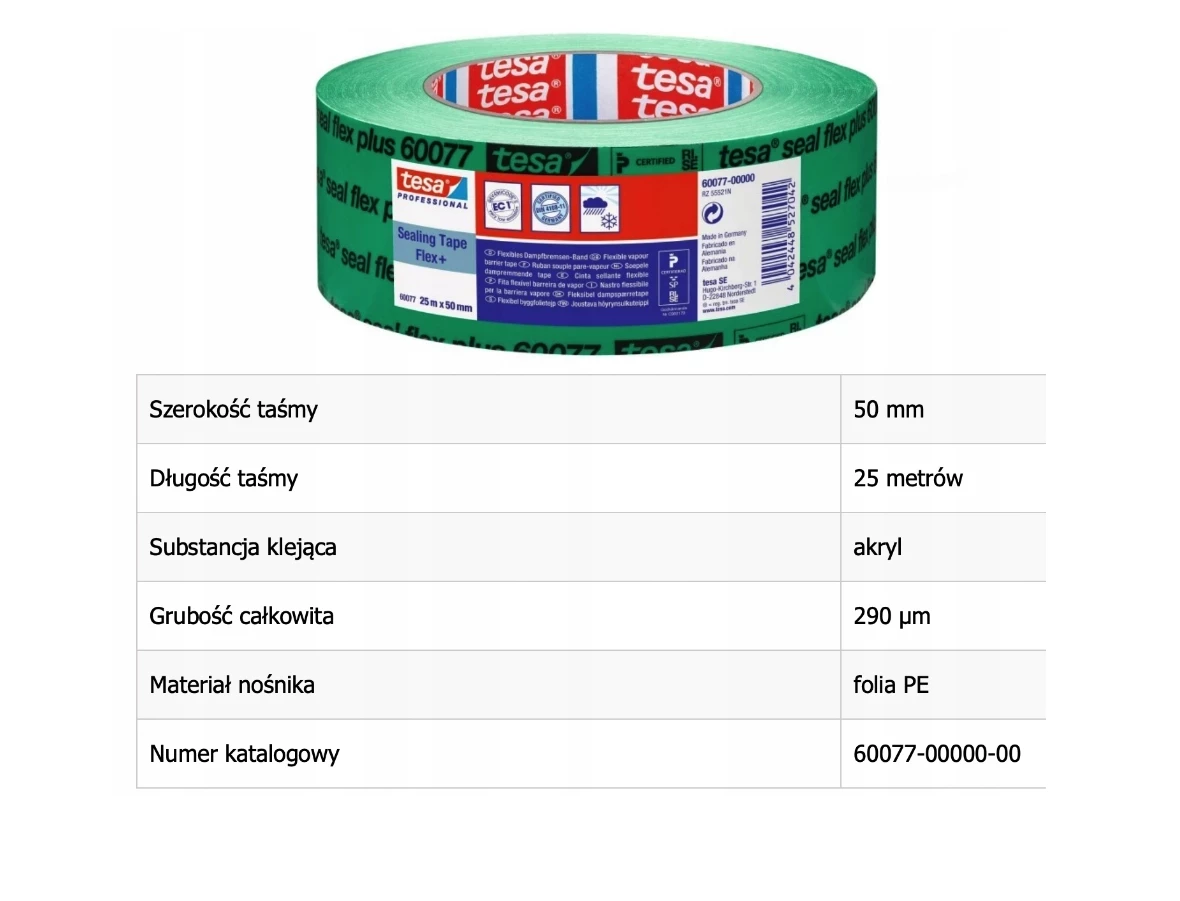 tasma-uszczelniajaca-tesa-flex-do-dachow-25m-x-50mm-zielona-ean-gtin-4042448527042