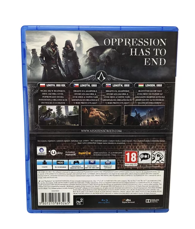 GRA NA PS4 ASSASSINS CREED SYNDICATE