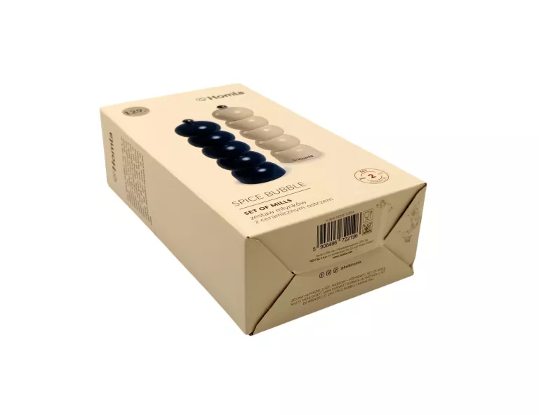HOMLA ZESTAW MŁYNKÓW SPICE BUBBLE 2 SZT NIEBIESKI BIAŁY 21CM