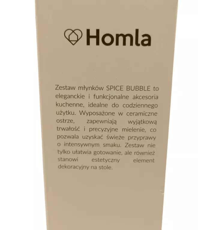 HOMLA ZESTAW MŁYNKÓW SPICE BUBBLE 2 SZT NIEBIESKI BIAŁY 21CM