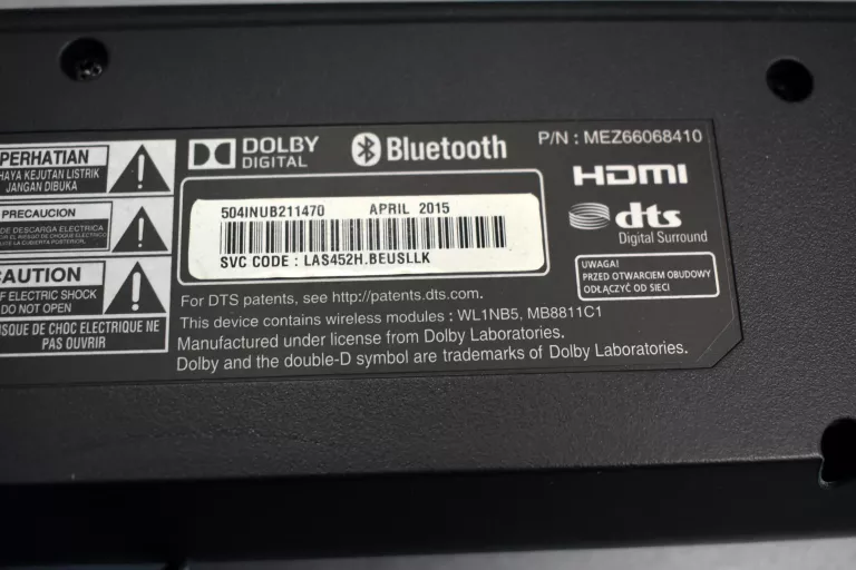SOUNDBAR LG LAS-450H + SUBWOOFER