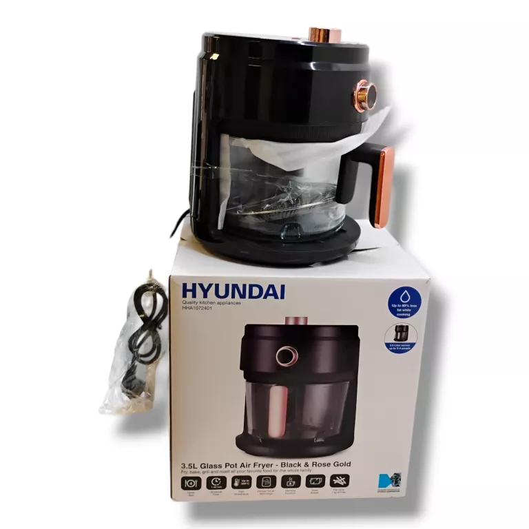 HYUNDAI ELECTRONICS HHA 1072401 – AIRFRYER ZE SZKLANYM DZBANKIEM – 3,5 L