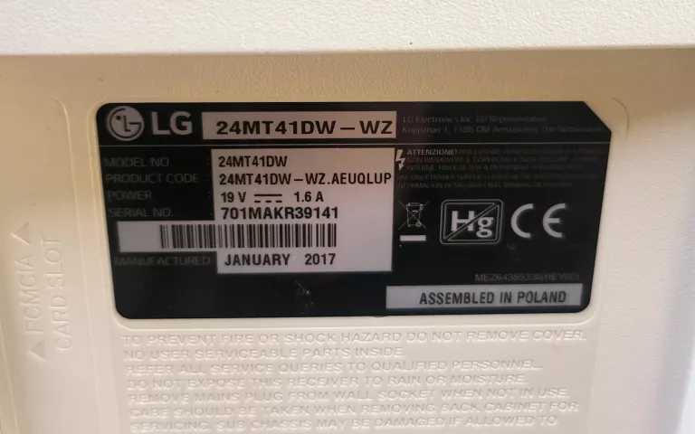 TV LG 24MT41DW VA HD READY USB HDMI+PILOT