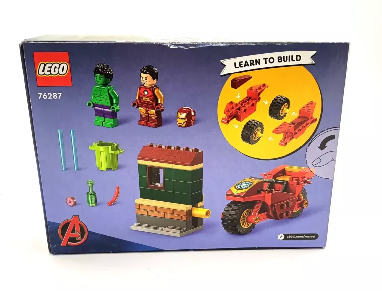 ZESTAW KLOCKÓW LEGO MARVEL 4+ IRON MAN Z MOTOCYKLEM THE HULK 7628