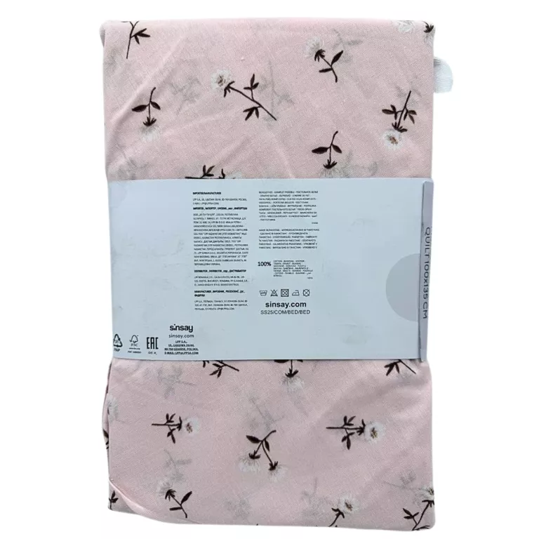 KOMPLET BAWEŁNIANEJ POŚCIELI WYKOŃCZONY FALBANKĄ / 100X135 / WZÓR KWIATY
