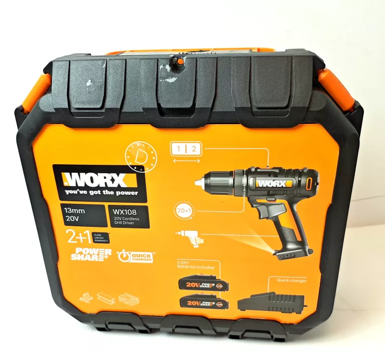 WKRĘTARKA AKUMULATOROWA WORX WX108 20V SKRZYNKA