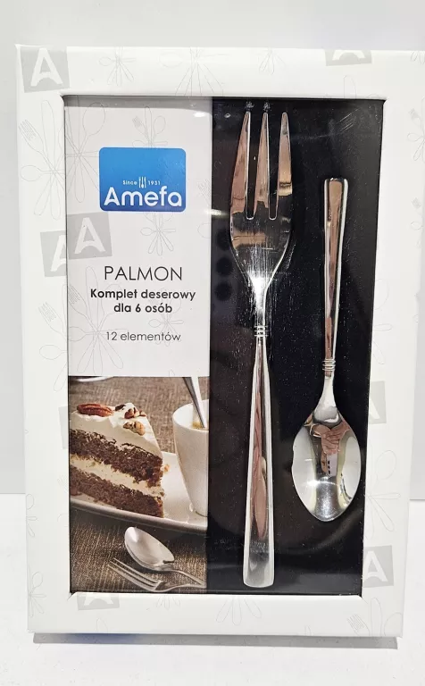 SZTUĆCE AMEFA PALMON KOMPLET DESEROWY DLA 6 OSÓB 12 EL.