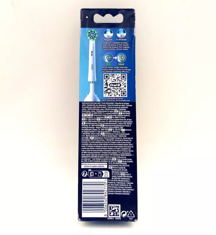 8X KOŃCÓWKA ORAL-B PRO CROSS ACTION DO SZCZOTECZKI ELEKTRYCZNEJ BIAŁE 100%