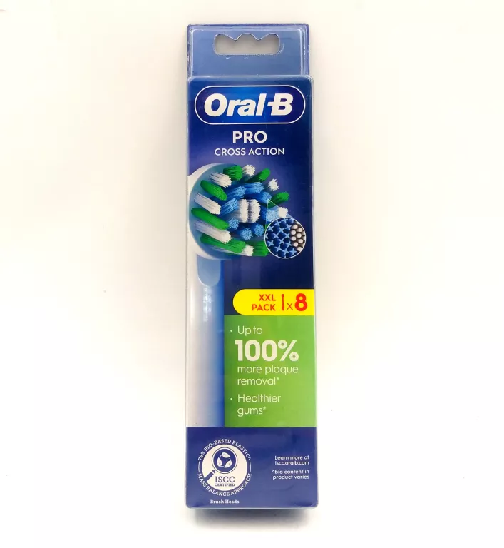 8X KOŃCÓWKA ORAL-B PRO CROSS ACTION DO SZCZOTECZKI ELEKTRYCZNEJ BIAŁE 100%