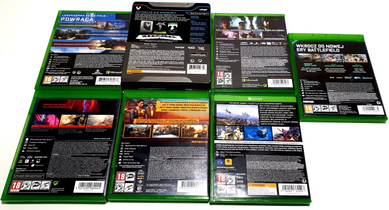 ZESTAW 7 GIER XBOX SERIES X/ONE HITMAN 3 CALL OF DUTY MW 2 HALO 5 HALO INF