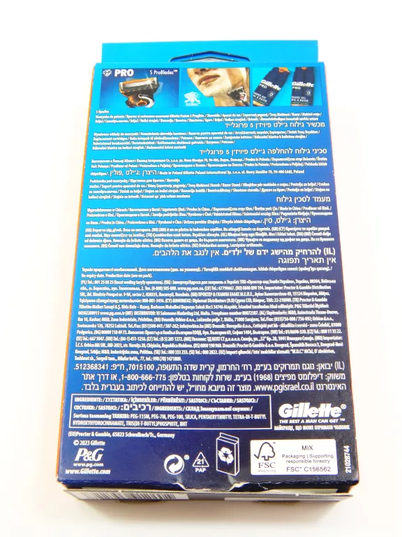 GILLETTE PROGLIDE MASZYNKA DO GOLENIA DLA MĘŻCZYZN + 4 OSTRZA
