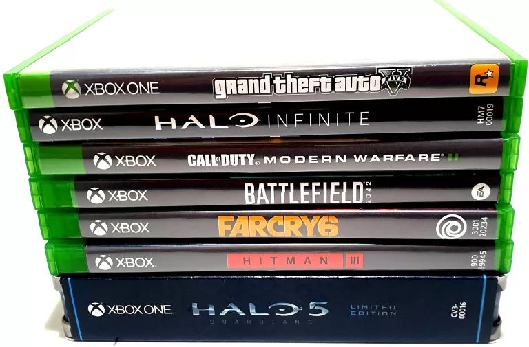 ZESTAW 7 GIER XBOX SERIES X/ONE HITMAN 3 CALL OF DUTY MW 2 HALO 5 HALO INF
