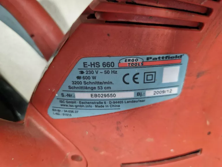 NOŻYCE DO ŻYWOPŁOTU EINHELL E-HS 660