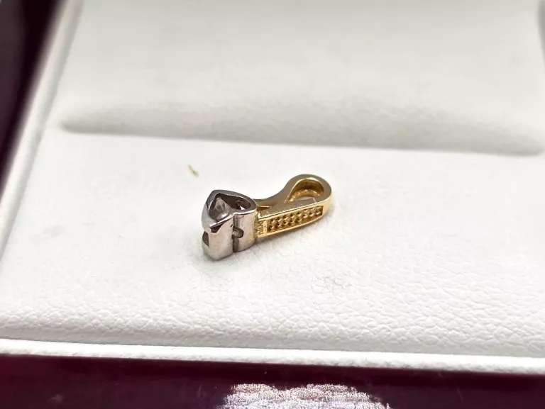 ŚLICZNA ZŁOTA ZAWIESZKA Z DIAMENTEM 0,08CT 0,43G 585 BRIJU