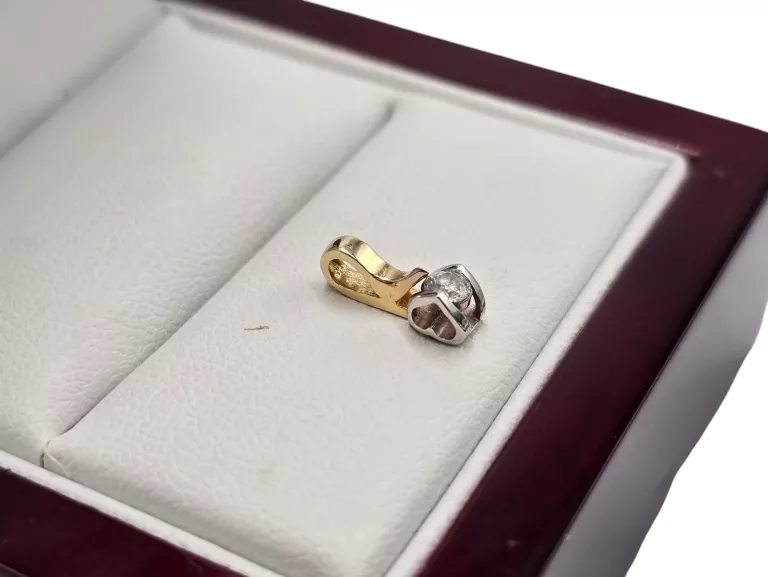 ŚLICZNA ZŁOTA ZAWIESZKA Z DIAMENTEM 0,08CT 0,43G 585 BRIJU