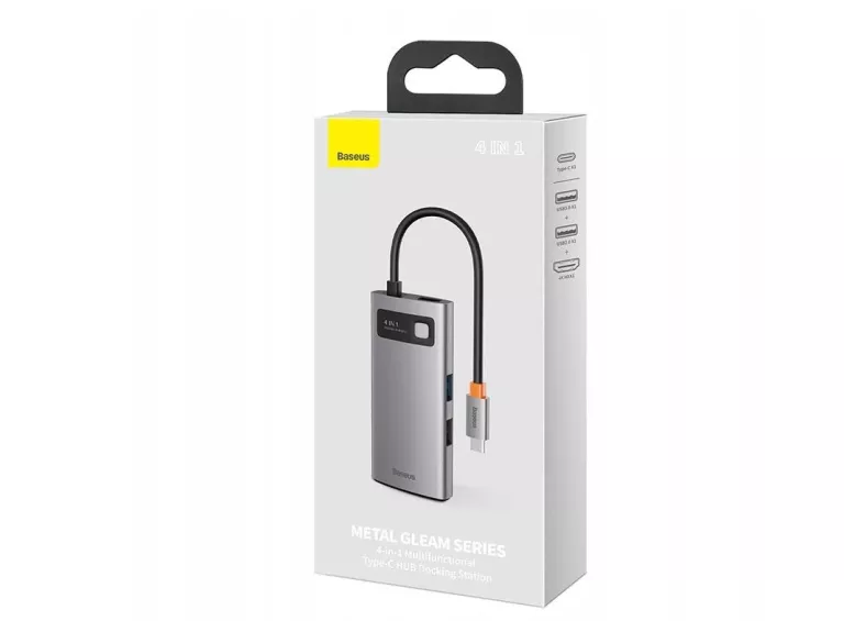 BASEUS ADAPTER PRZEJŚCIÓWKA HUB 4W1 USB-C DO USB 3.0 USB 2.0 HDMI USB-C PD
