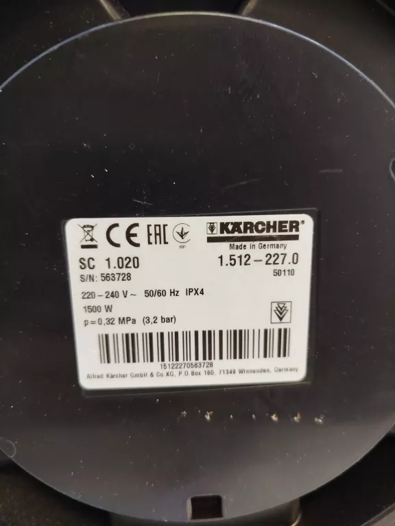 PAROWNICA KARCHER SC 1.020 + AKCESORIA