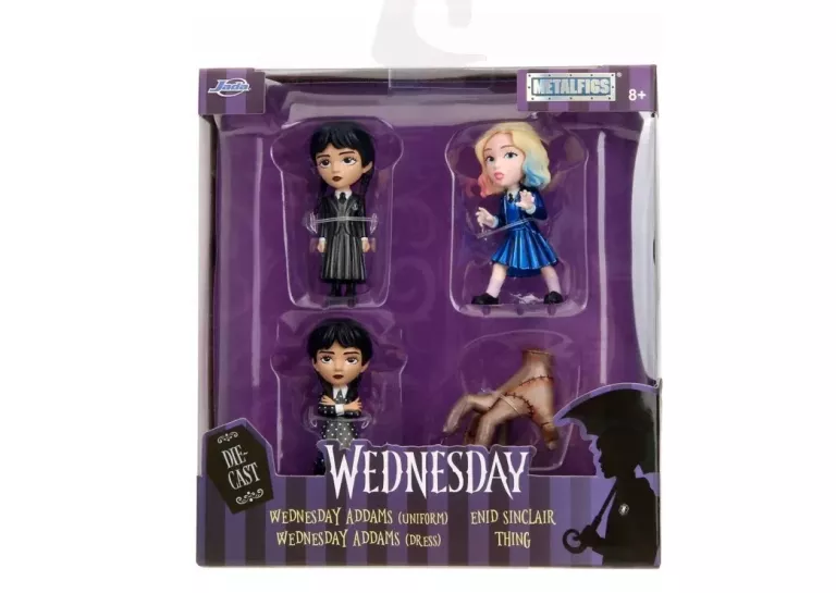 ZESTAW FIGUREK JADA WEDNESDAY METALOWE RODZINA ADDAMSÓW 4-PAK STAN IDEAŁ
