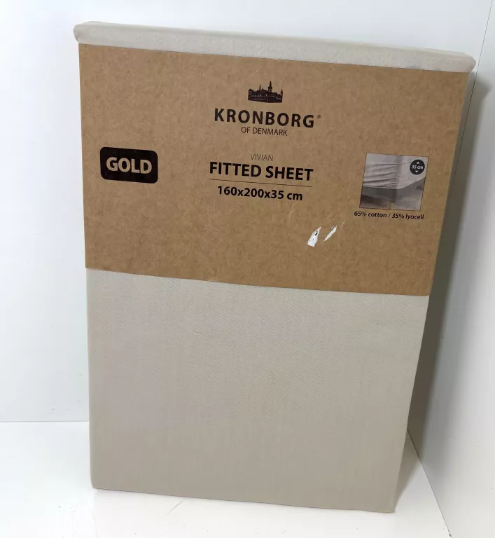 PRZEŚCIERADŁO KRONBORG GOLD JYSK Z GUMKĄ 160X200X35