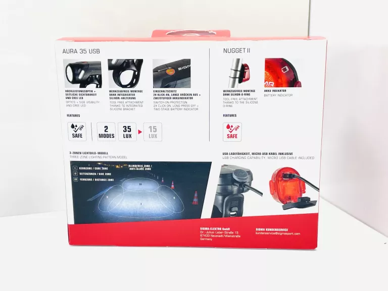LAMPKA ROWEROWA LED SIGMA AURA 100 LUX MOCNA TYŁ OŚWIETLENIE ROWEROWE IPX4