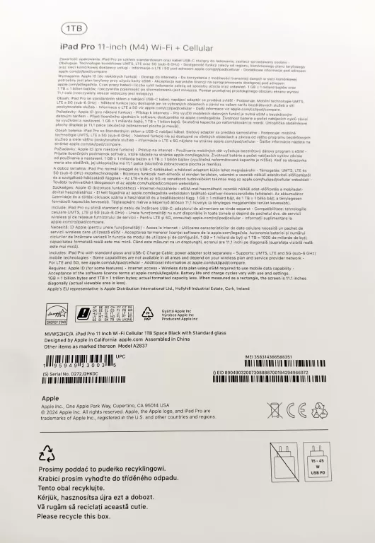 TABLET APPLE IPAD PRO 11" WI-FI + CELLULAR 1 TB ŚWIEŻO OTWARTY OPIS!!