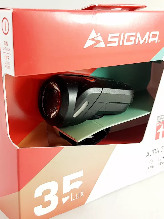 LAMPKA ROWEROWA LED SIGMA AURA 100 LUX MOCNA TYŁ OŚWIETLENIE ROWEROWE IPX4