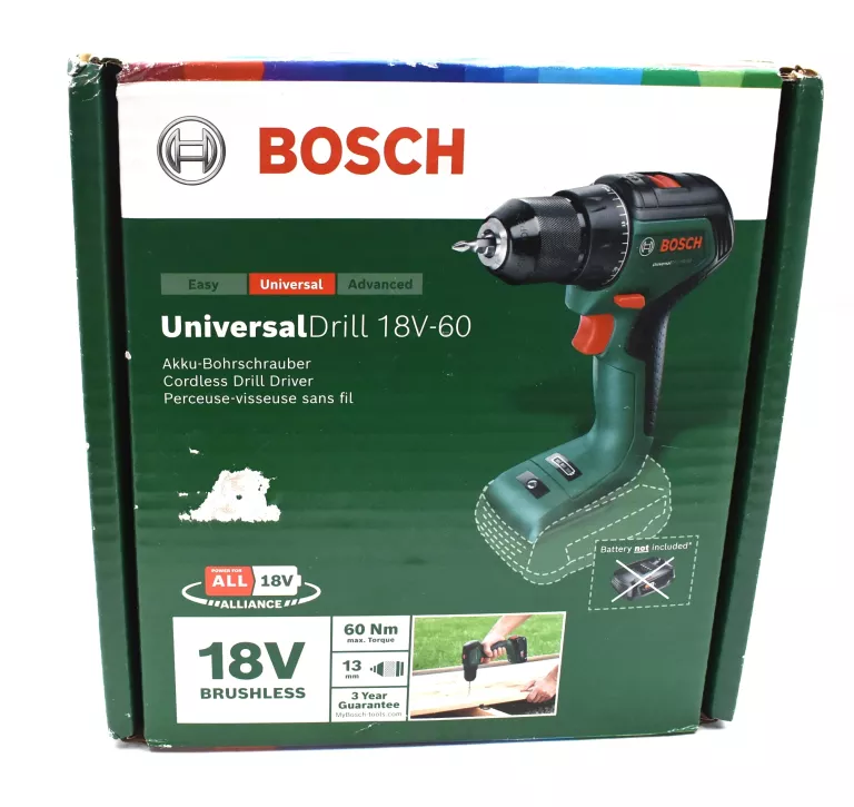 WKRĘTARKA BOSCH ZASILANIE AKUMULATOROWE 18 V UNIVERSALDRILL 18V-60