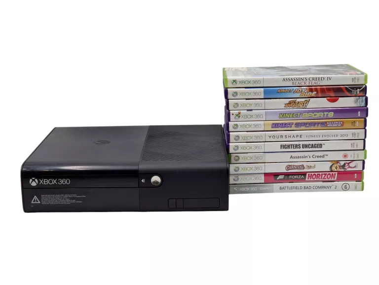 KONSOLA MICROSOFT XBOX 360 E 4 GB 1538 + 11 GIER - BRAK KONTROLERA