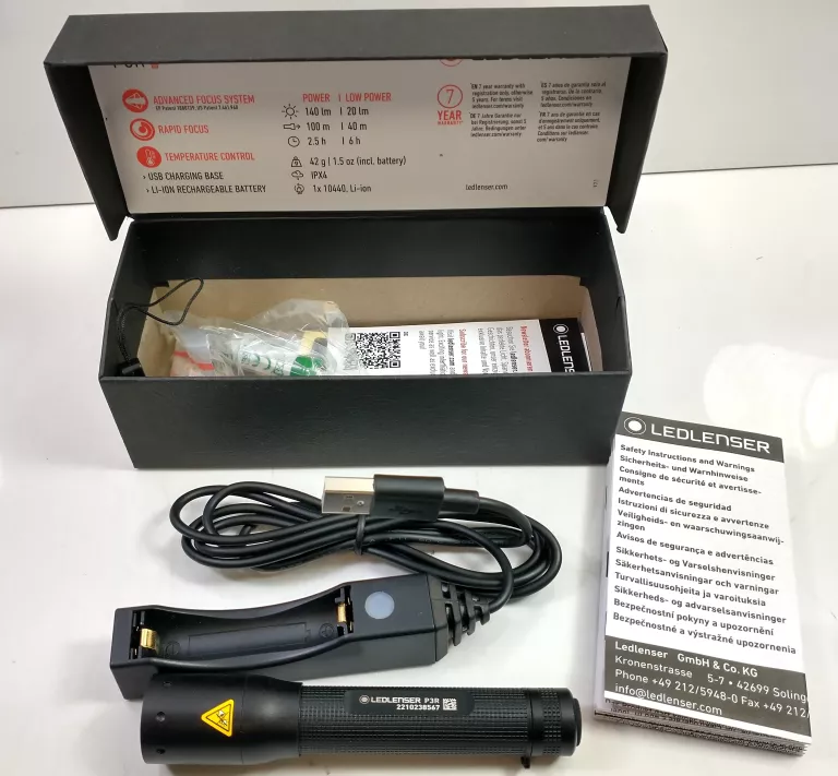 LEDLENSER P3R LATARKA PODRĘCZNA 140LM AKUMULATOR