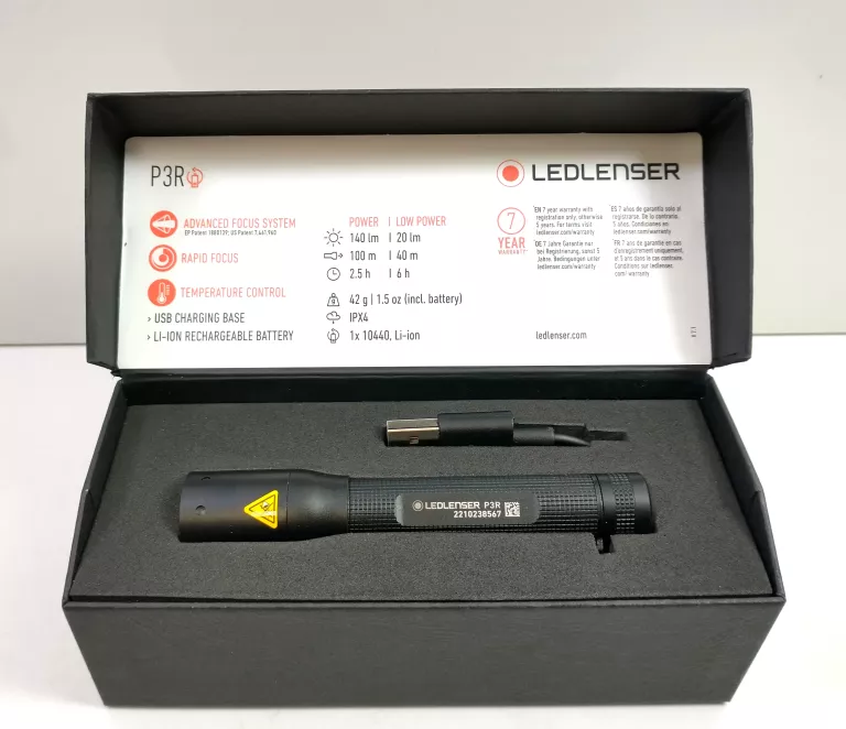 LEDLENSER P3R LATARKA PODRĘCZNA 140LM AKUMULATOR