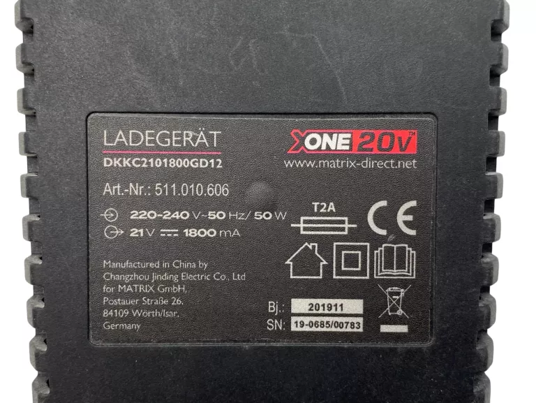 WKRĘTARKA MATRIX AKN-H 20 X-ONE 20V MAX 45NM ŁADOWARKA AKU 1.5AH