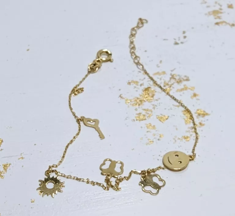 BRANSOLETKA Z PRZYWIESZKAMI CELEBRYTKA 585 0,97G 19,5CM