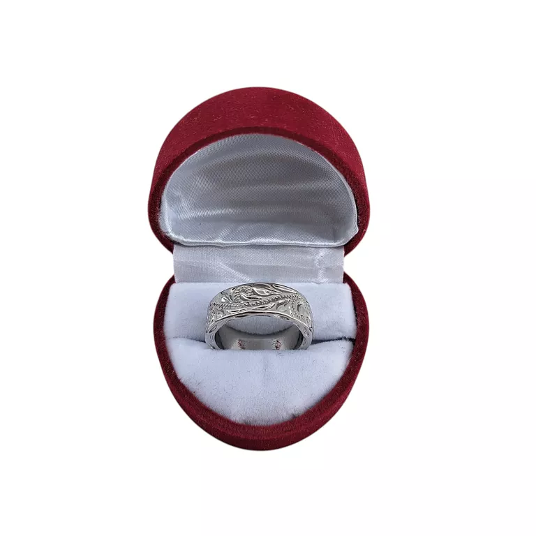 EFEKTOWNA SREBRNA OBRĄCZKA PIERŚCIONEK P925 7,79G R18