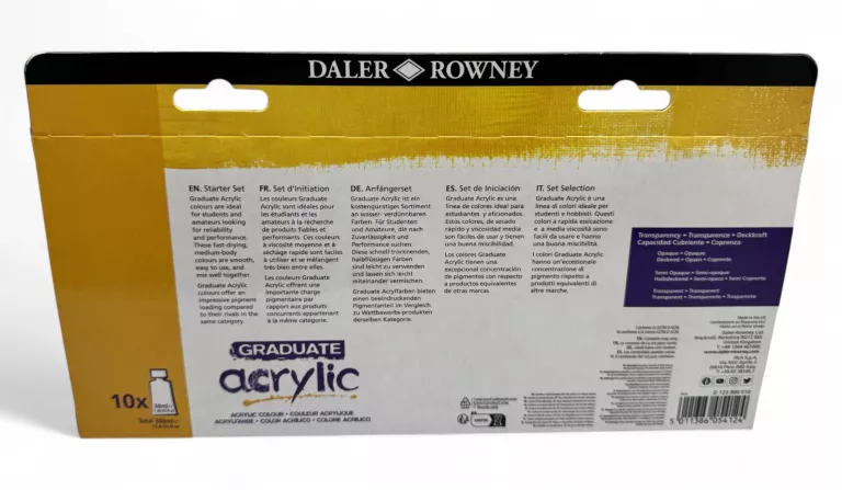 FARBY AKRYLOWE DALER ROWNEY WIELOKOLOROWY 10 SZT. 38 ML