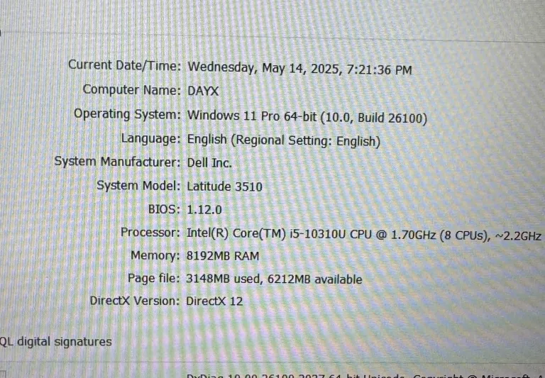 LAPTOP DELL LATITUDE 3510 I5 10GEN/8GB RAM/512GB SSD