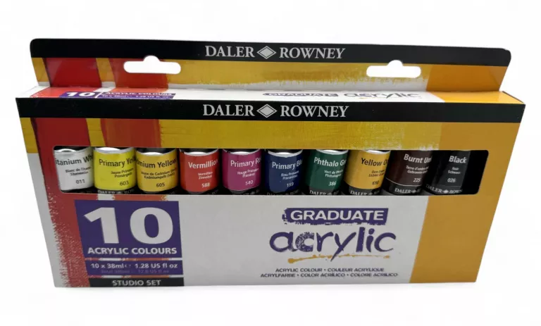 FARBY AKRYLOWE DALER ROWNEY WIELOKOLOROWY 10 SZT. 38 ML