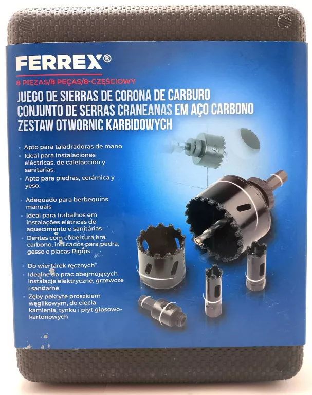 FERREX ZESTAW OTWORNIC KARBIDOWYCH 8SZT