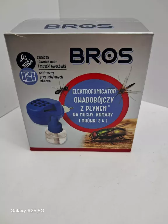 BROS ELLEKTROFUMIGATOR Z PŁYNEM NA KOMARY,MUCHY, MRÓWKI