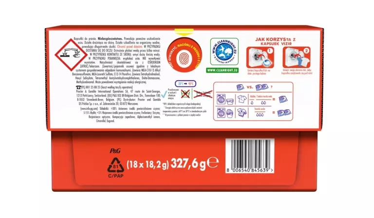 VIZIR PLATINUM PODS KAPSUŁKI DO PRANIA KOLORÓW 18 PRAŃ