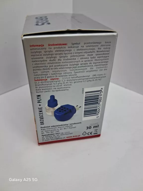 BROS ELLEKTROFUMIGATOR Z PŁYNEM NA KOMARY,MUCHY, MRÓWKI