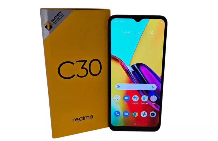 TELEFON REALME C30 3/32GB SZARY + KOMPLET/STAN DOBRY