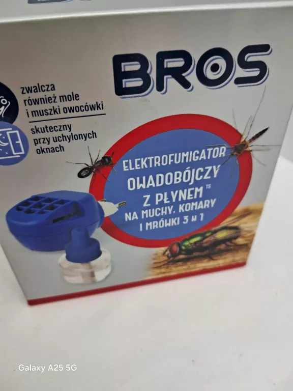 BROS ELLEKTROFUMIGATOR Z PŁYNEM NA KOMARY,MUCHY, MRÓWKI