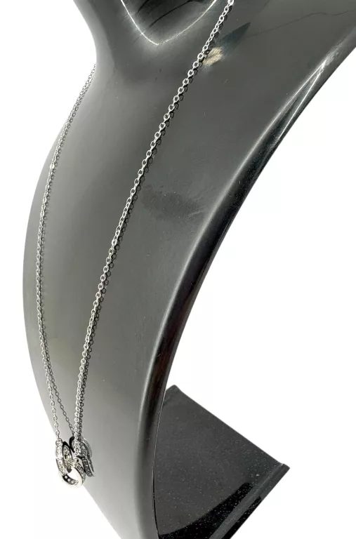 REWELACYJNY SREBRNY ŁAŃCUSZEK Z PRZYWIESZKĄ 2 KÓŁKA 2,92G 925 45CM